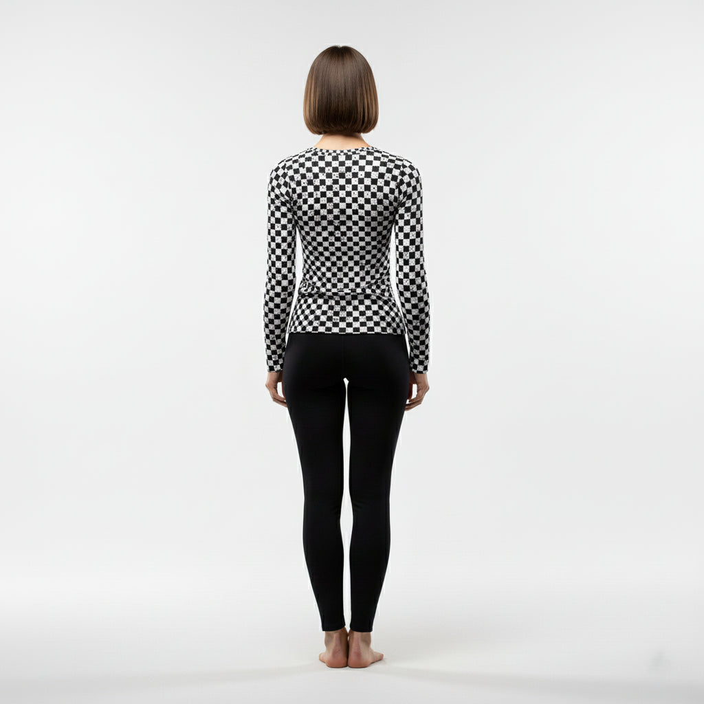Chequered Splat Long Sleeve Tshirt