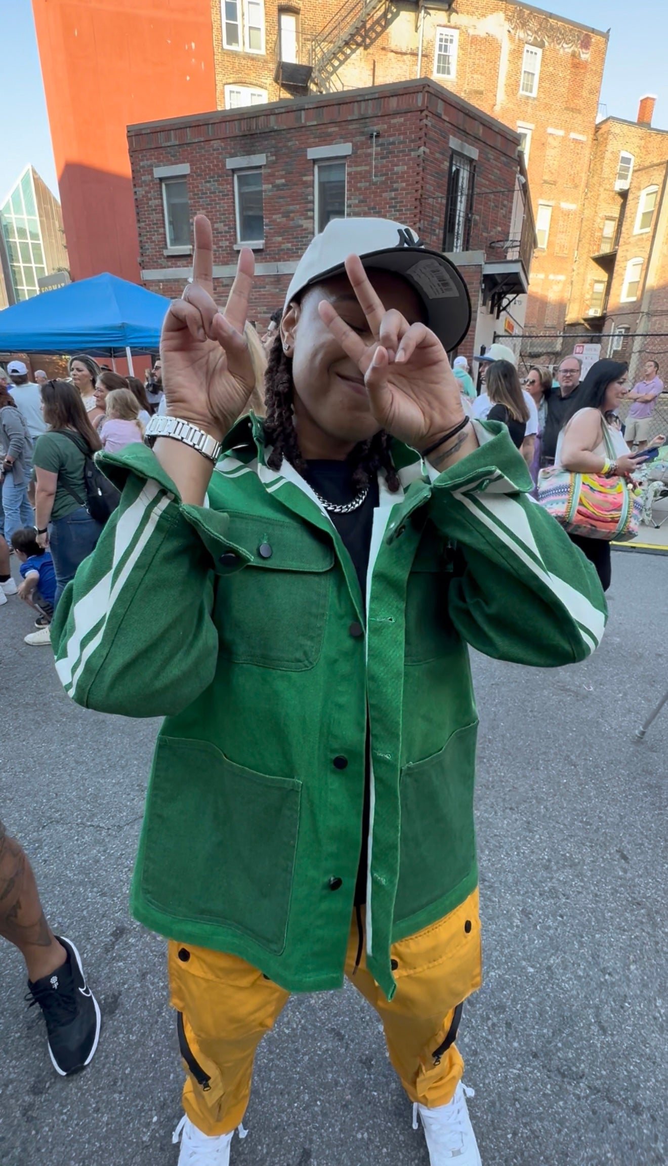 The Vintage Green MotoStripe™ Chore Coat 🌿🤍