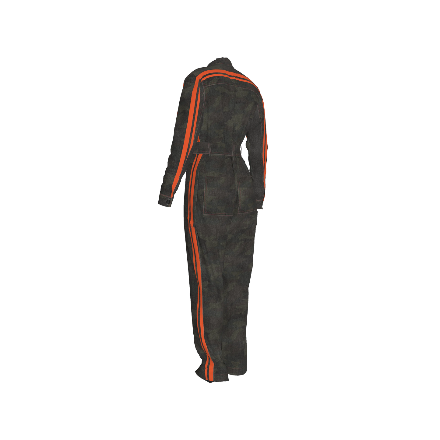The Army Green Camo + Orange MotoStripe™ Jumpsuit