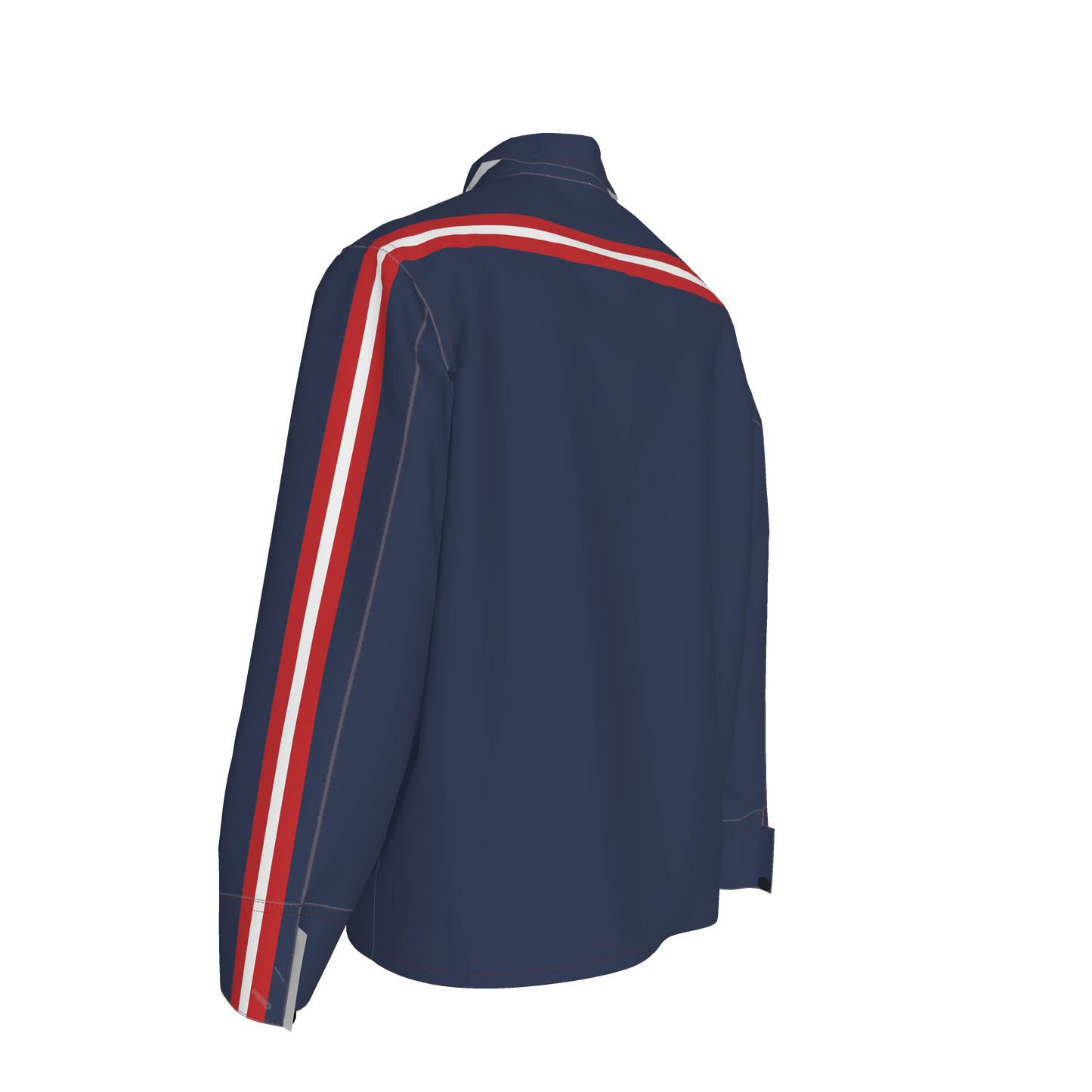 🟦🔴⚪ The Retro Blue MotoStripe™ Chore Coat