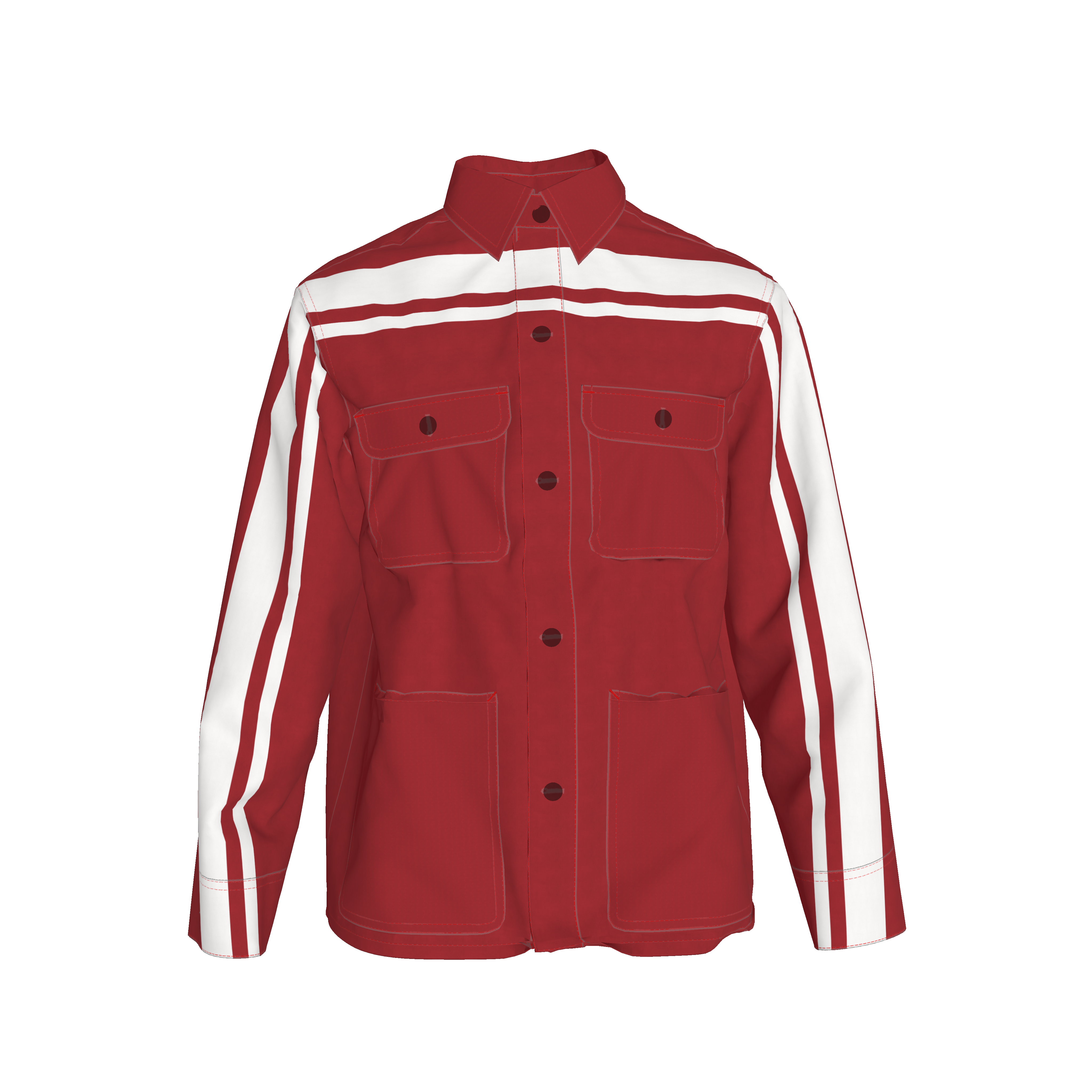 🟥⬜ Red Wide MotoStripe™ Coat | ADG.Boston