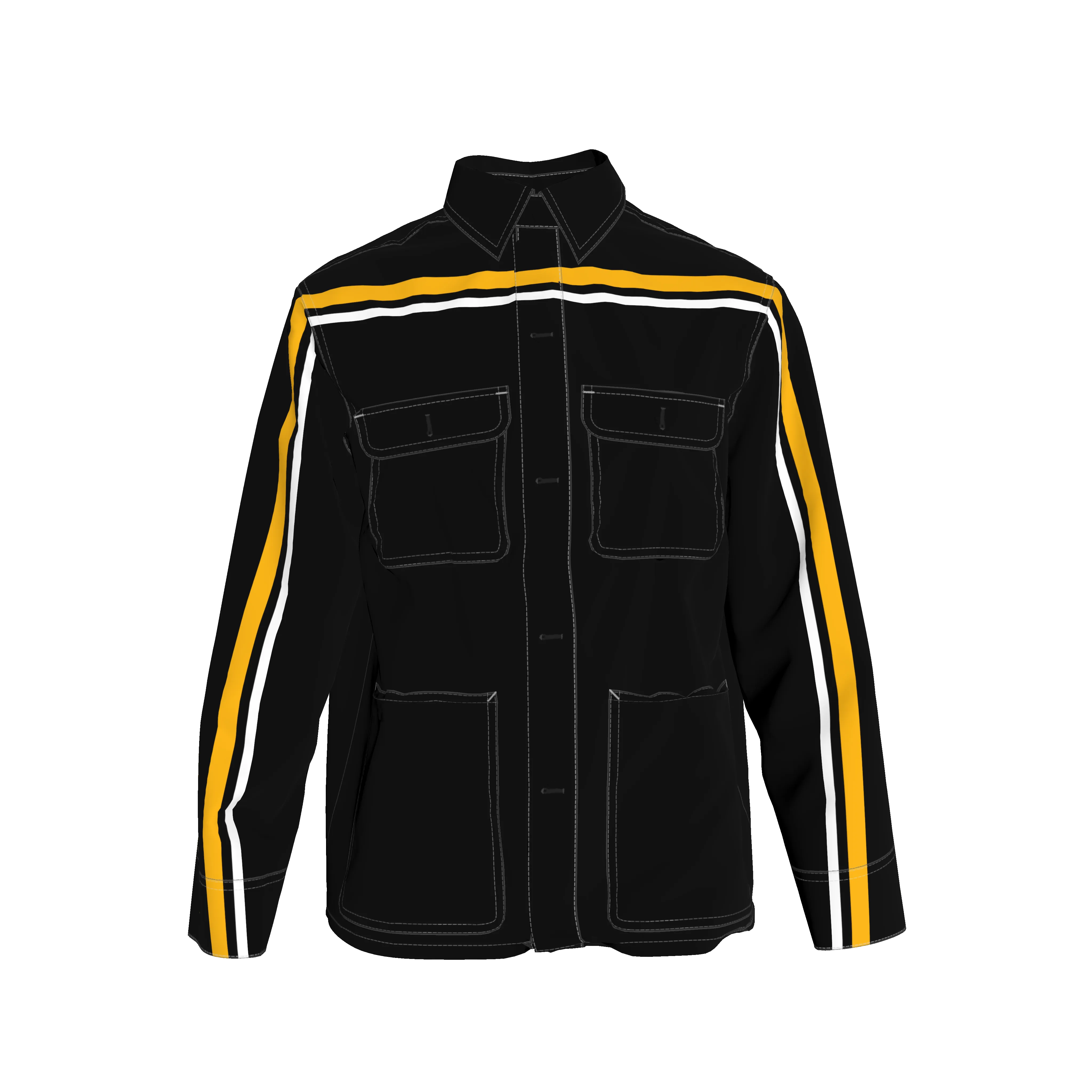 Black & Yellow MotoStripe™ Chore Coat | ADG.Boston
