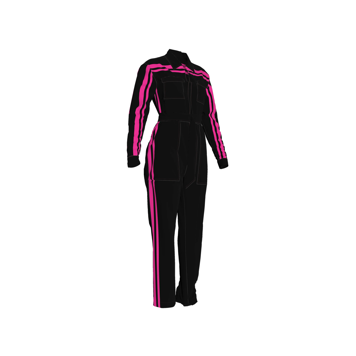 Pink MotoStripe™ Zip-up Jumpsuit