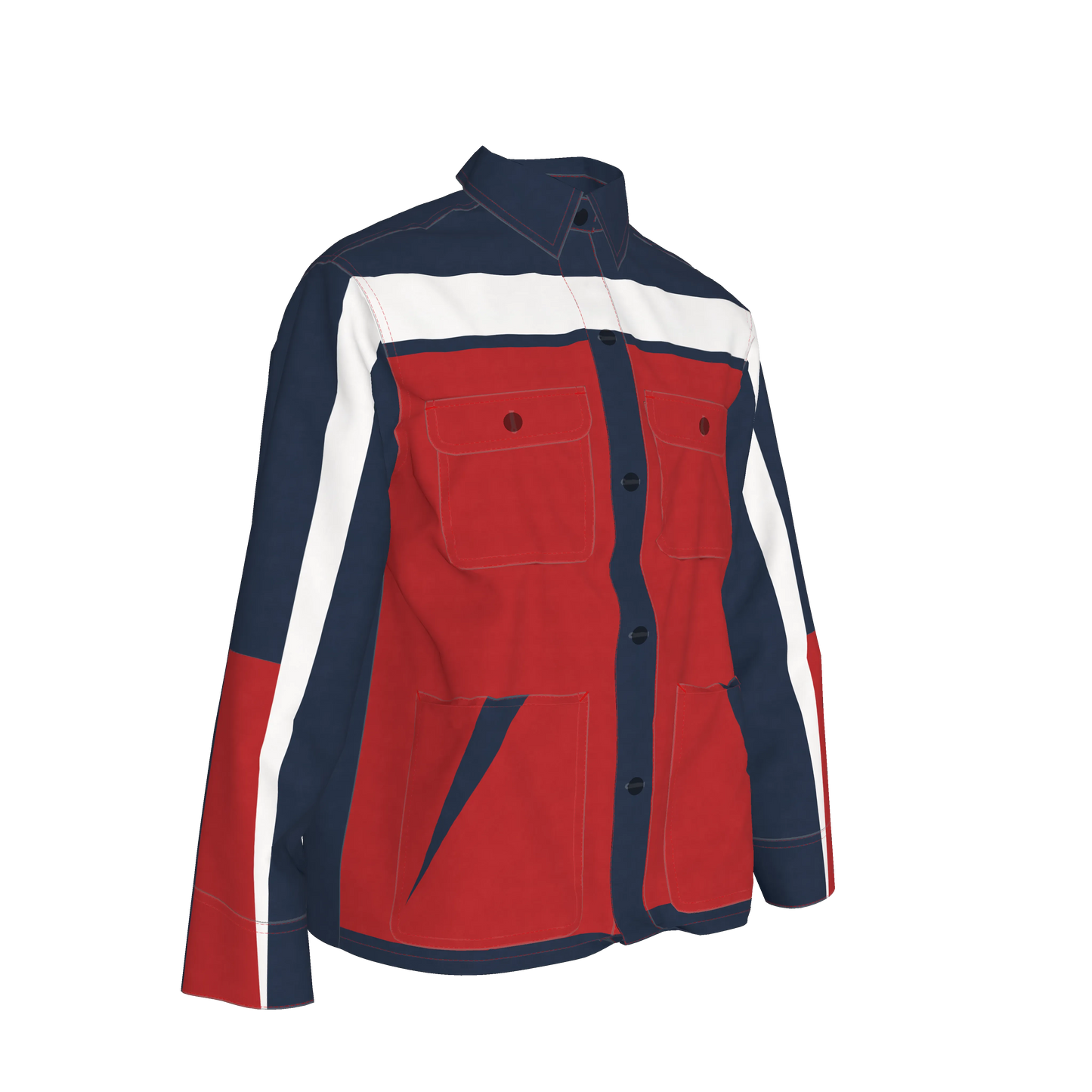 🟥⚪🔵 The Red White & Blue MotoStripe™ Coat