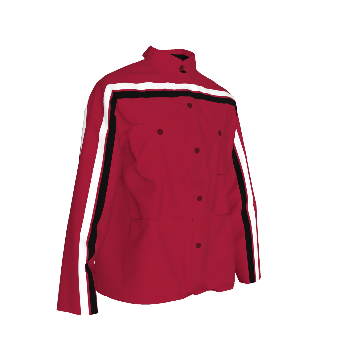 Red w/White & Black MotoStripe™ Shirt Jacket Chore Coat
