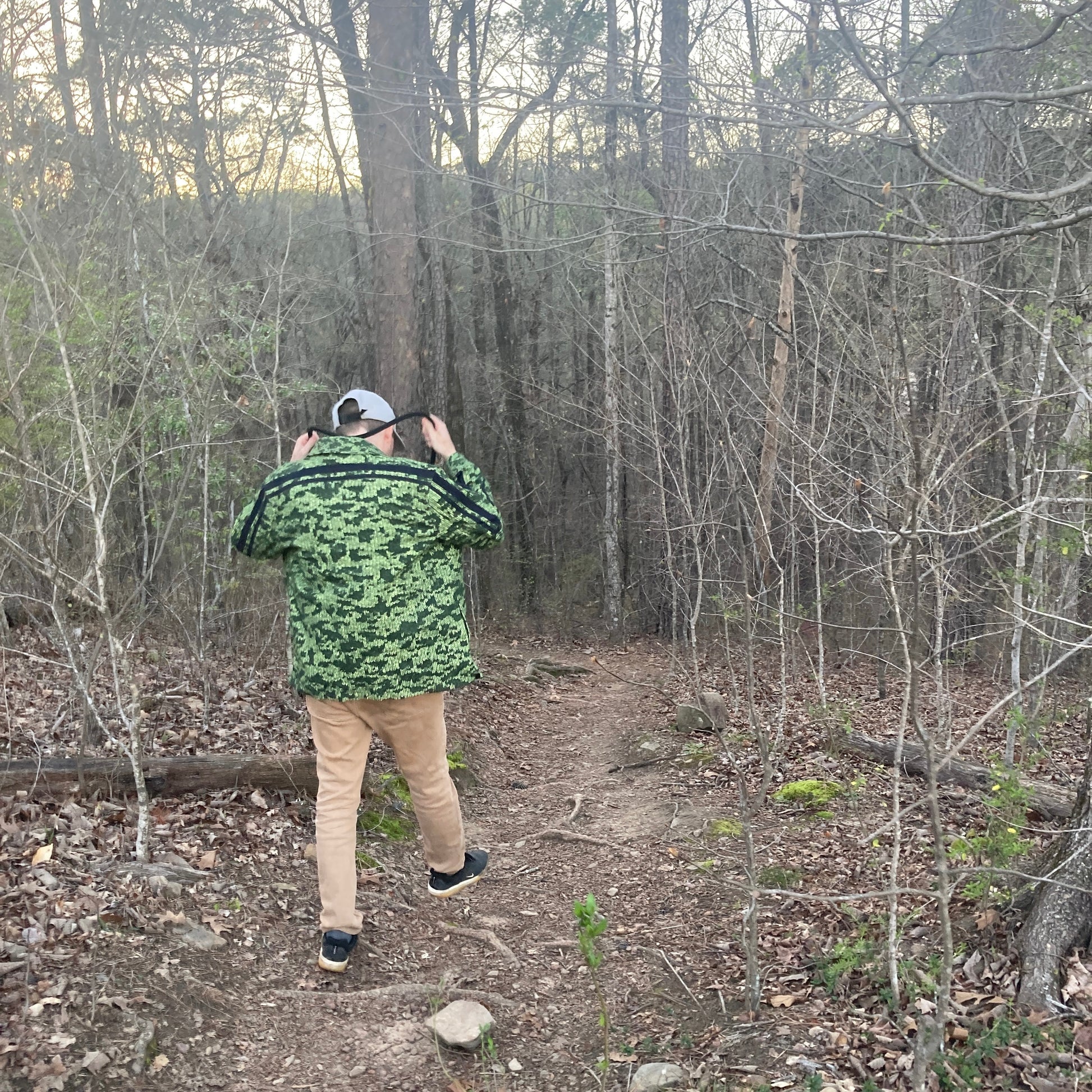 Forest Green🌲🧶Faux-Knit Denim Shirt Jacket 