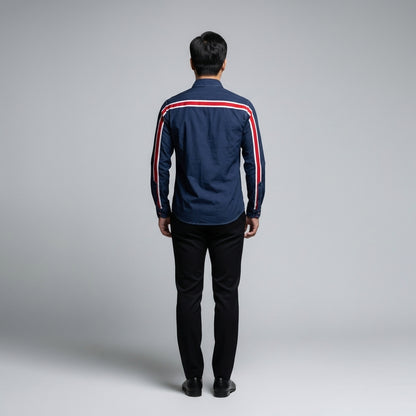 Navy White Red MotoStripe™ Slim Fit Men's