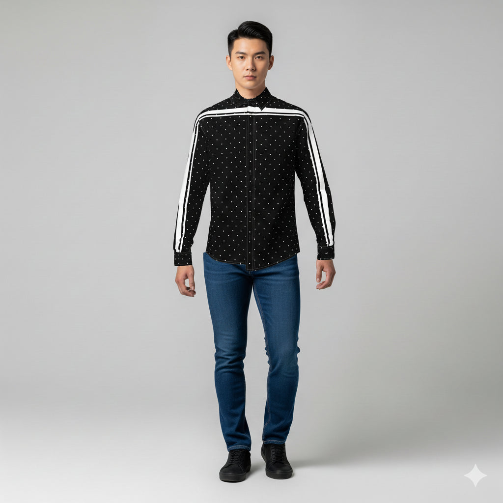 Polka Dot MotoStripe™ Slim Men's Shirt