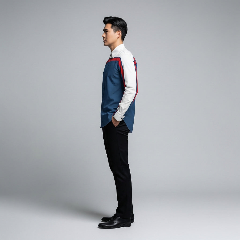 Red, White & Blue MotoStripe™ Button-Down Shirt