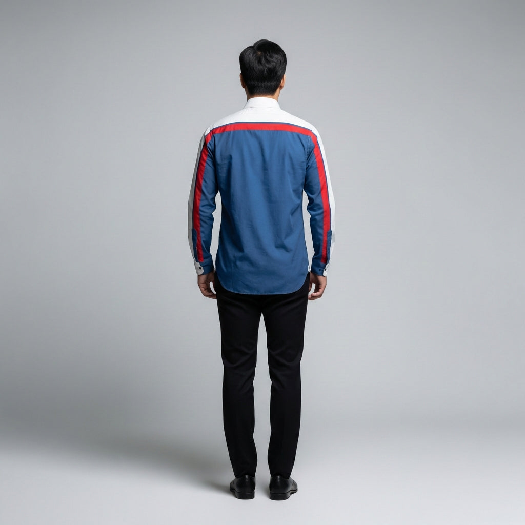 Red, White & Blue MotoStripe™ Button-Down Shirt