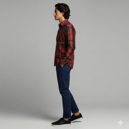 Splat Tartan Green MotoStripe™ Shirt