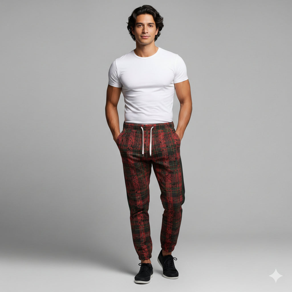 Splat Tartan Green MotoStripe™ Pegged Trousers