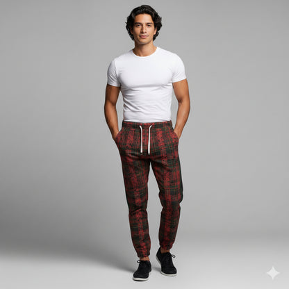Splat Tartan Green MotoStripe™ Pegged Trousers