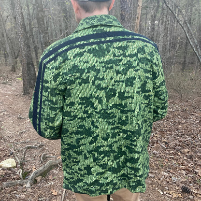 Forest Green🌲🧶Faux-Knit Denim Shirt Jacket 