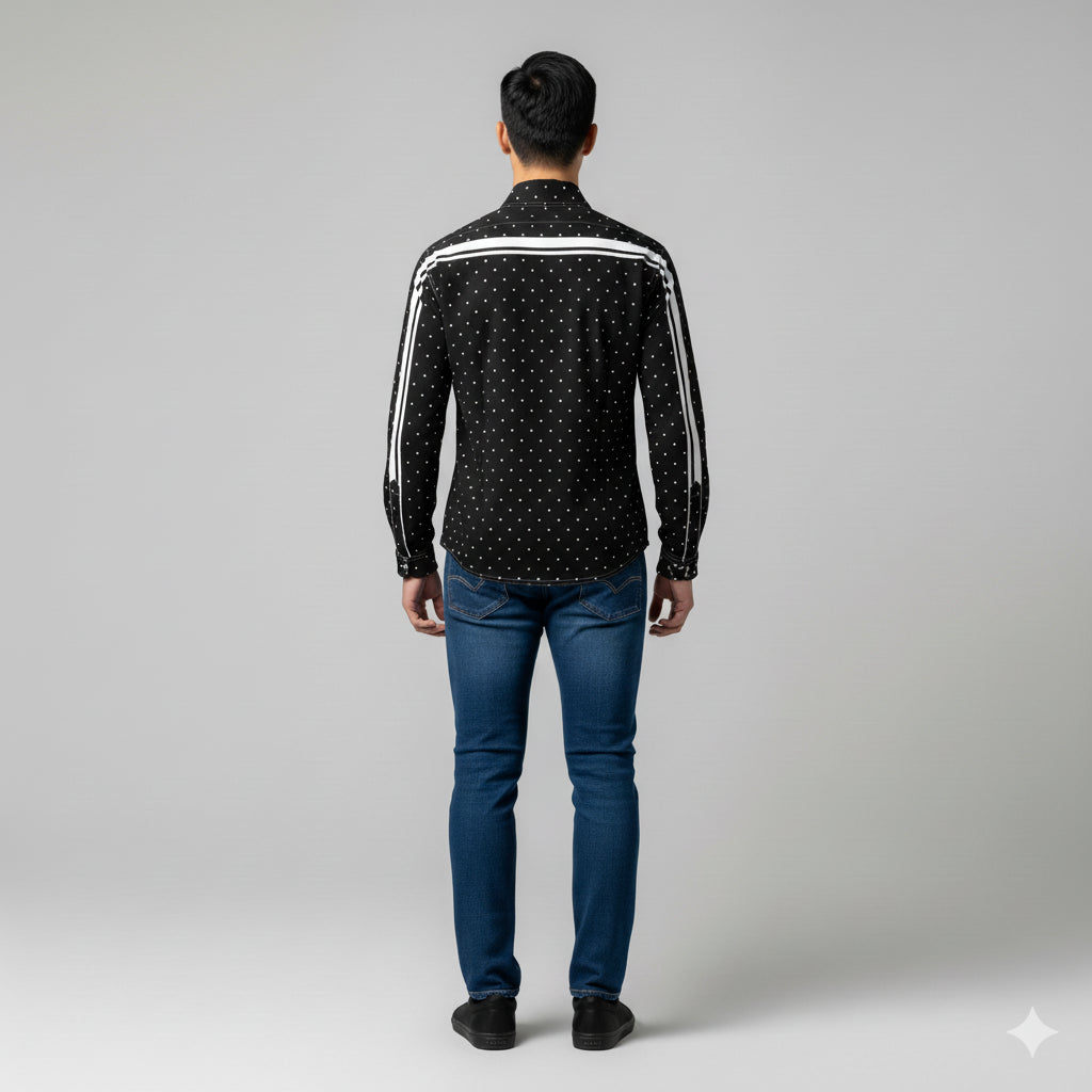 Polka Dot MotoStripe™ Slim Men's Shirt