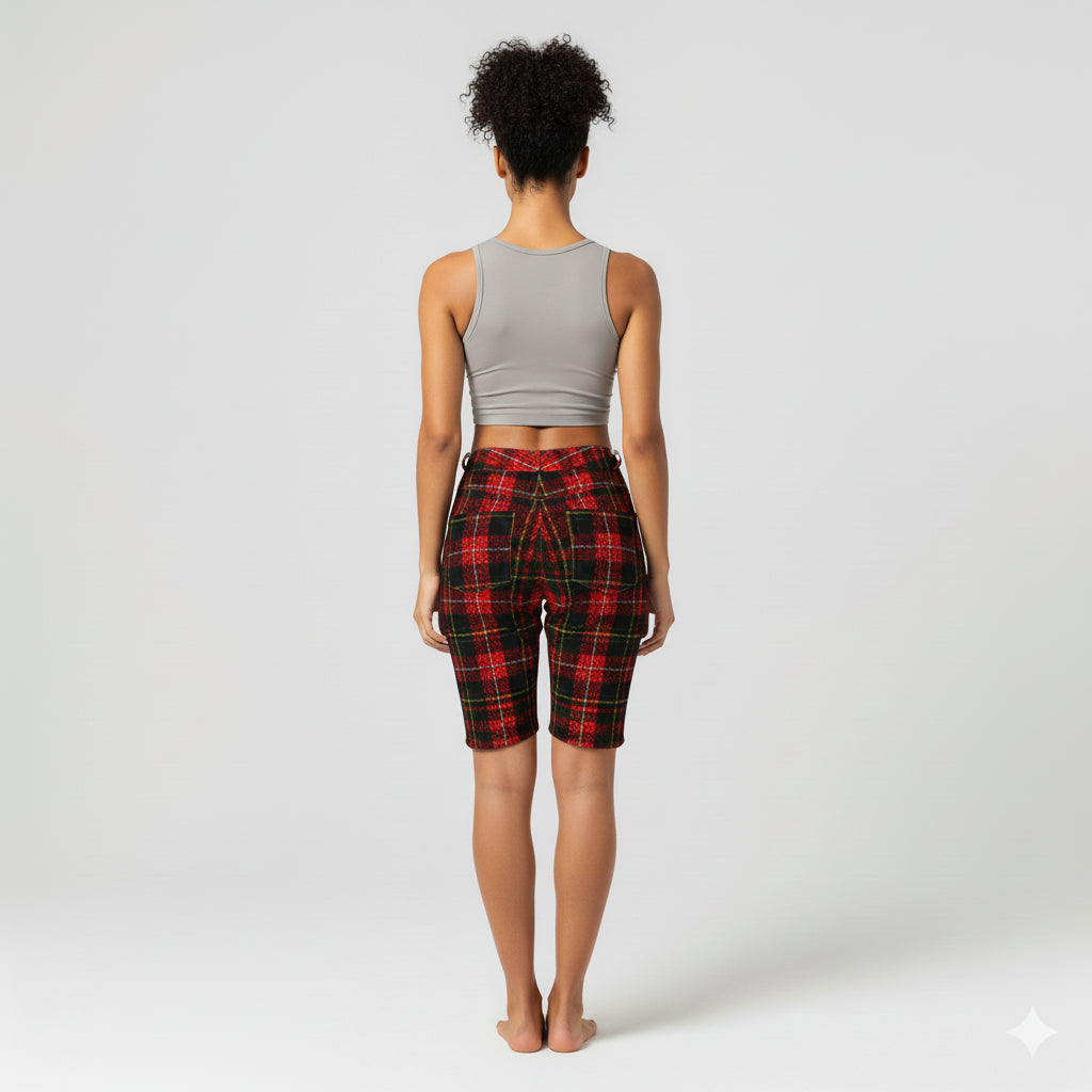 Leopard Tartan MotoStripe™ Women's Shorts