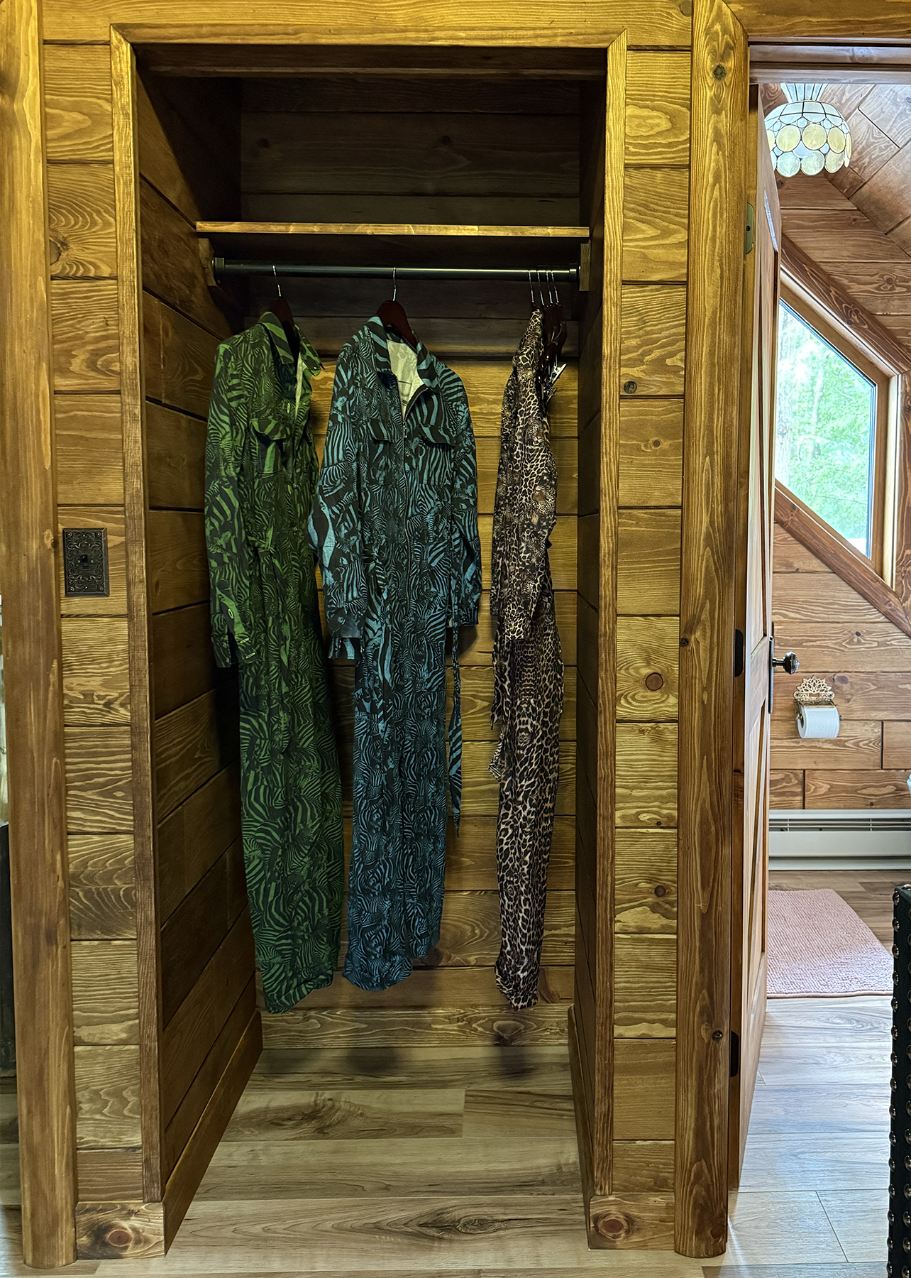 Blue Zebra Zip-up Jumpsuit