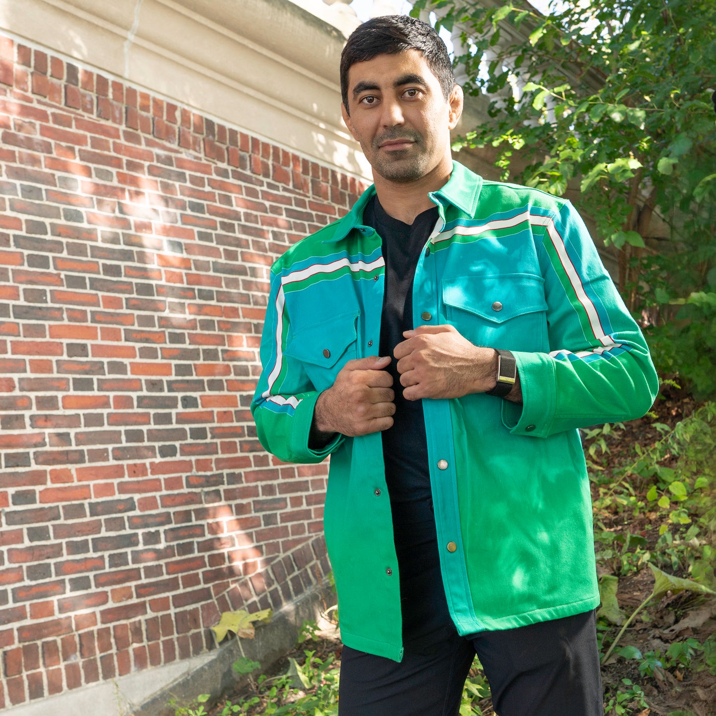 Uzbek MotoStripe™ Gradient Shirt Jacket