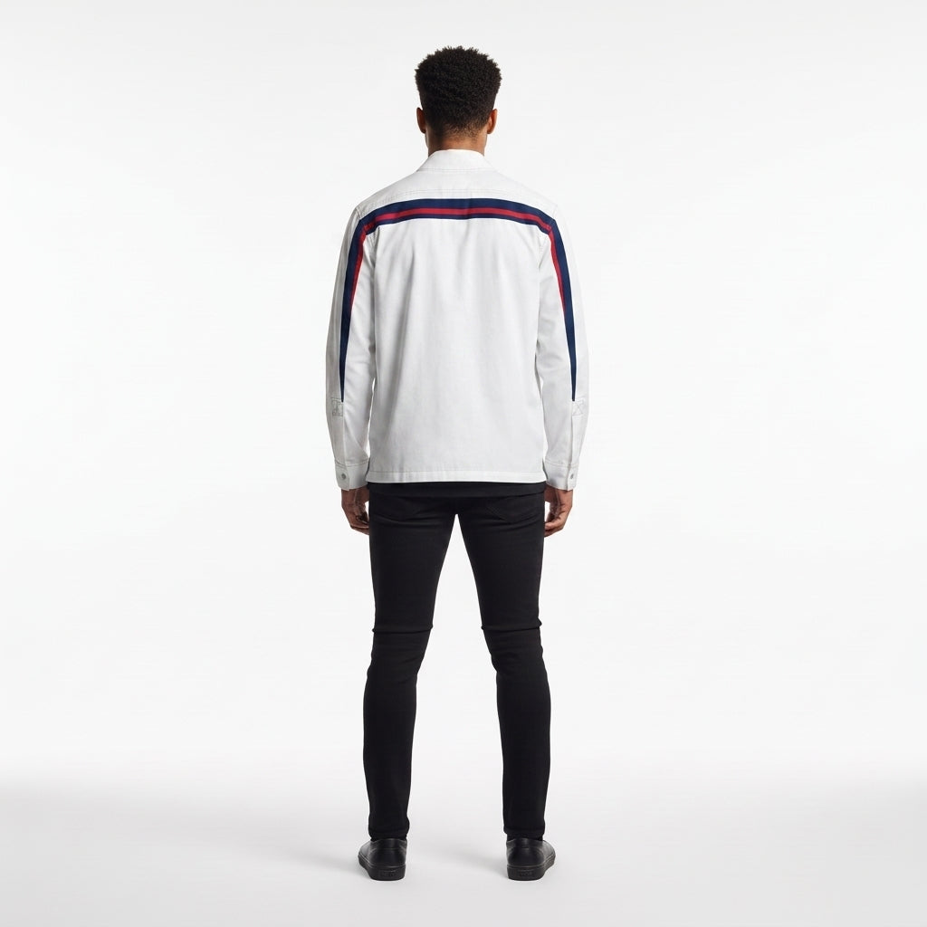 Blue & Red MotoStripe™ Snap Shirt Jacket