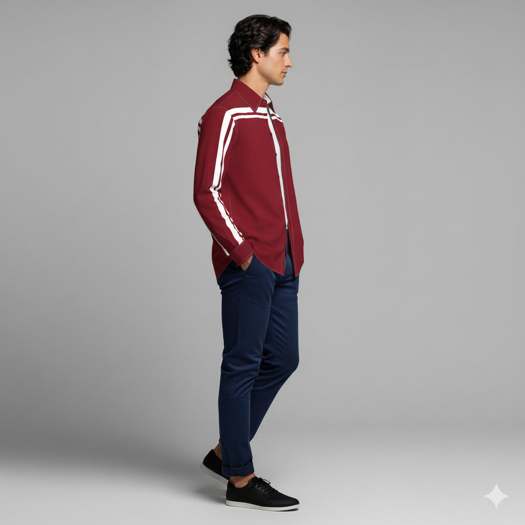 Crimson MotoStripe™ Dress Shirt