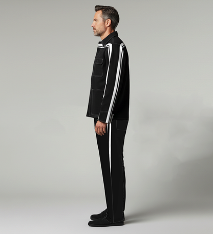 Black & White MotoStripe™ Chore Coat V2