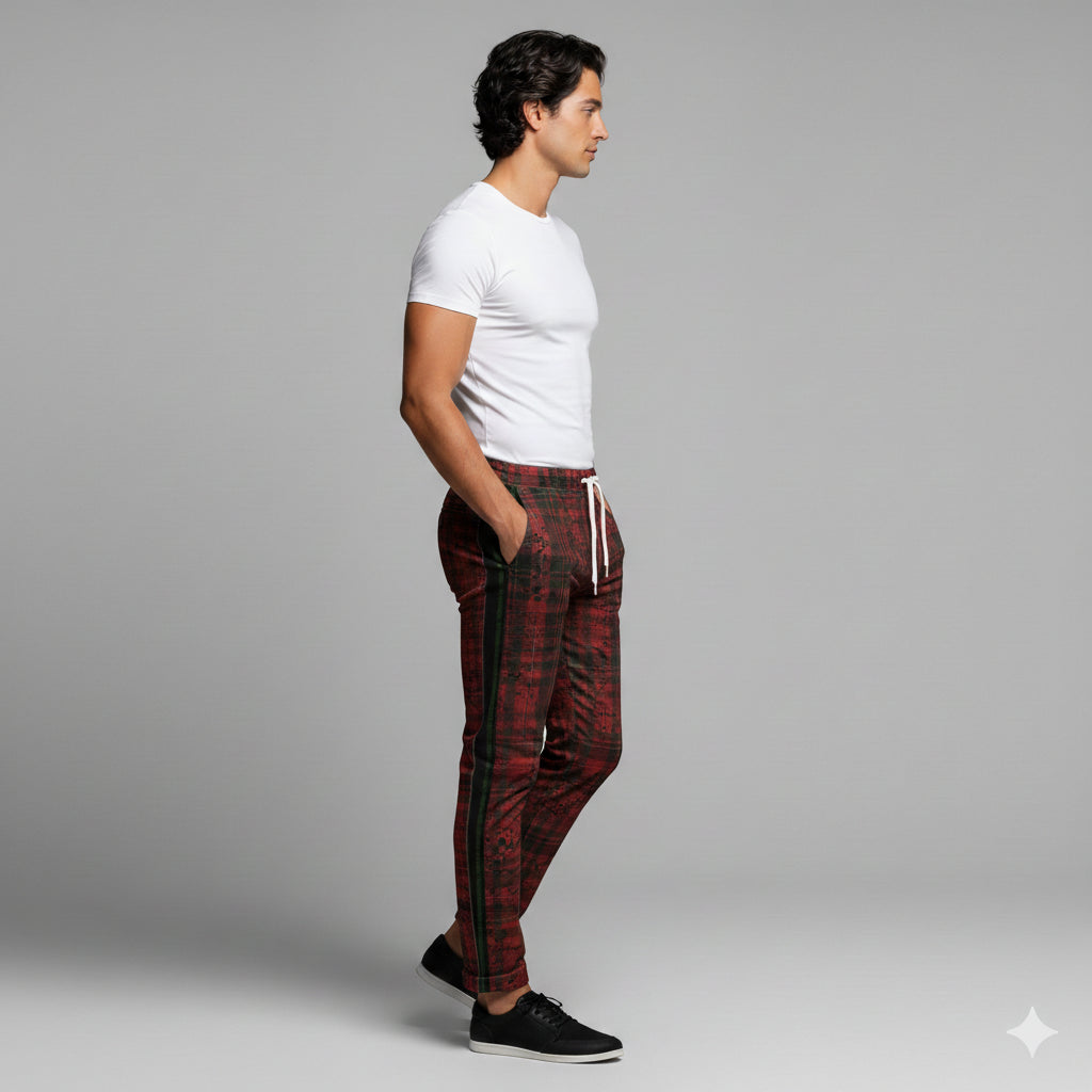 Splat Tartan Green MotoStripe™ Pegged Trousers