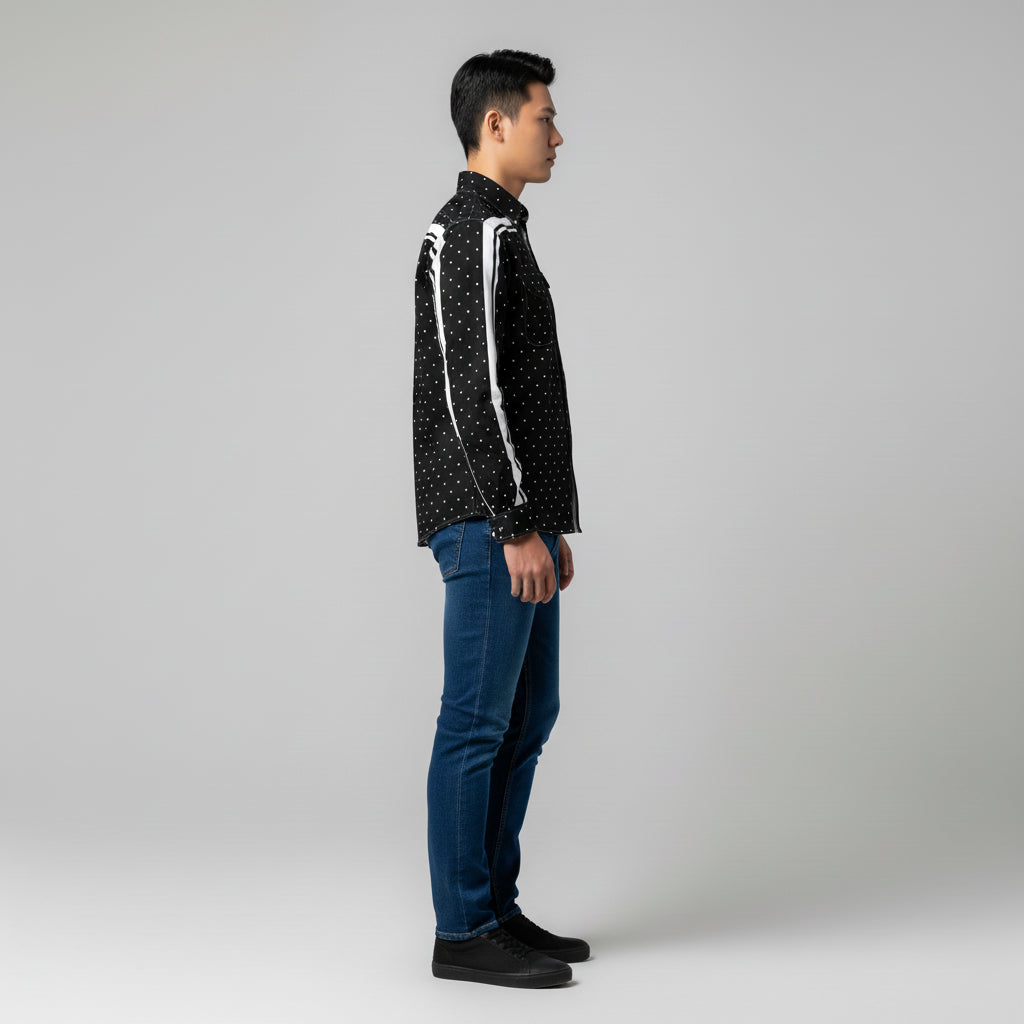 Polka Dot MotoStripe™ Slim Men's Shirt