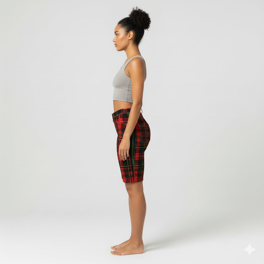 Leopard Tartan MotoStripe™ Women's Shorts