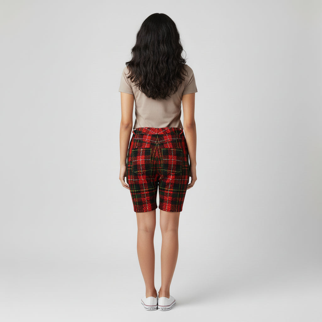 Leopard Tartan MotoStripe™ Women's Shorts