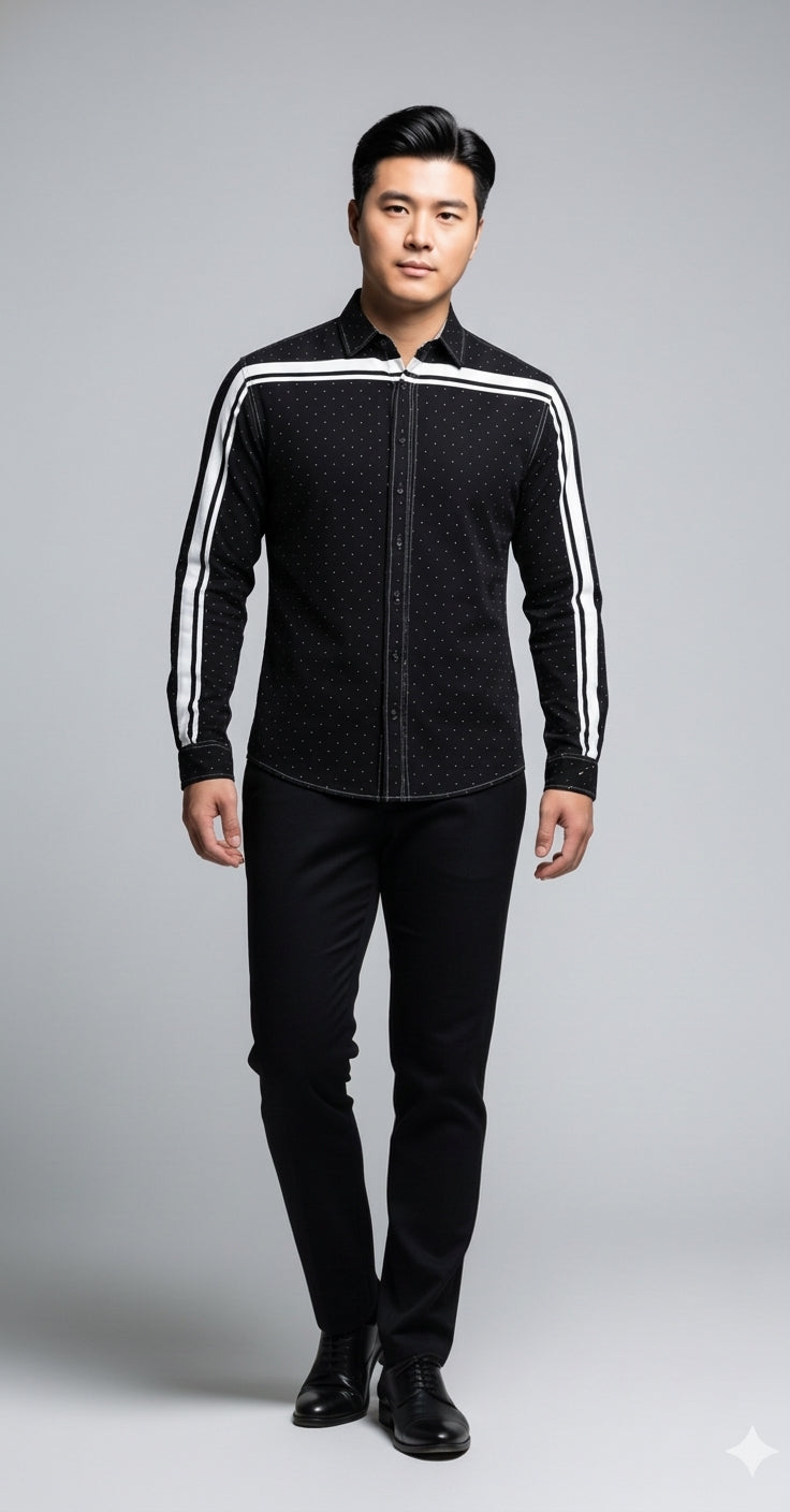 Micro Dot MotoStripe™ Slim Men's Shirt