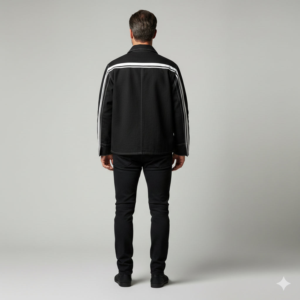 Black & White MotoStripe™ Chore Coat V2