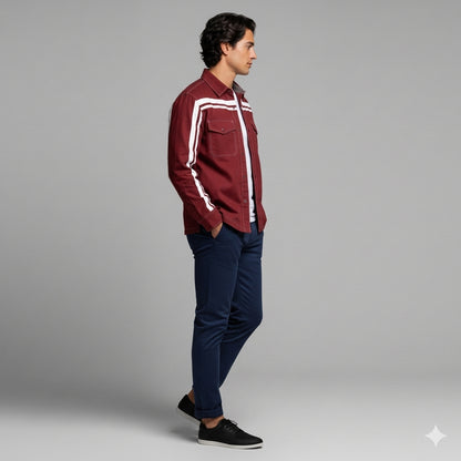 Crimson MotoStripe™ Snap shirt