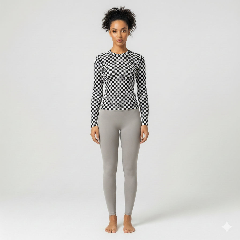 Chequered Splat Long Sleeve Tshirt