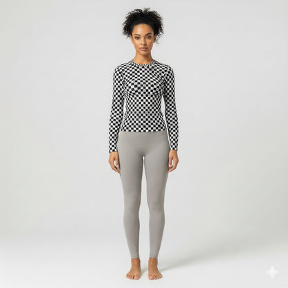 Chequered Splat Long Sleeve Tshirt