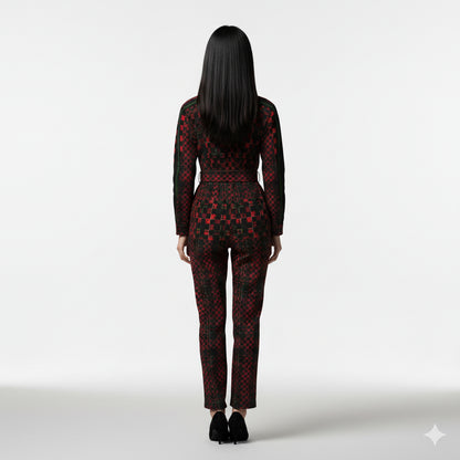 Tartan Chequed Splat MotoStripe™ Zip Jumpsuit