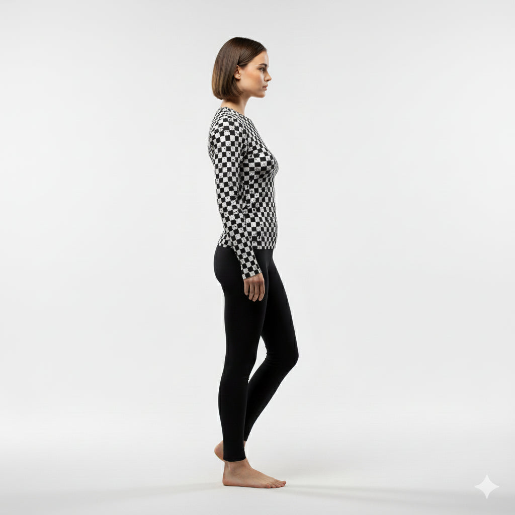 Chequered Splat Long Sleeve Tshirt