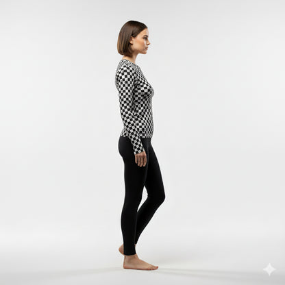 Chequered Splat Long Sleeve Tshirt
