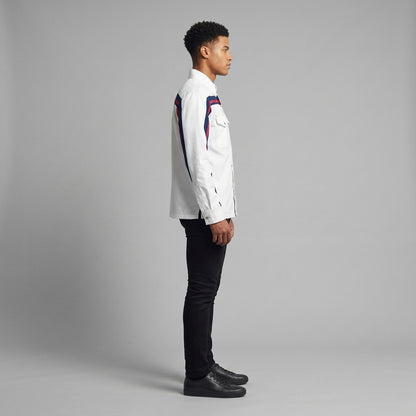 Blue & Red MotoStripe™ Snap Shirt Jacket