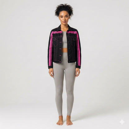 Pink MotoStripe™ Jean Jacket 🖤💖🏁