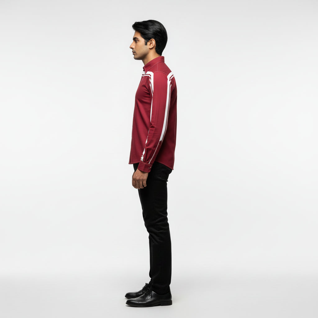 Crimson MotoStripe™ Slim Men's Shirt