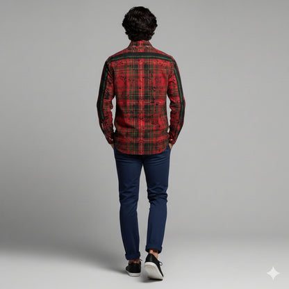 Splat Tartan Green MotoStripe™ Shirt