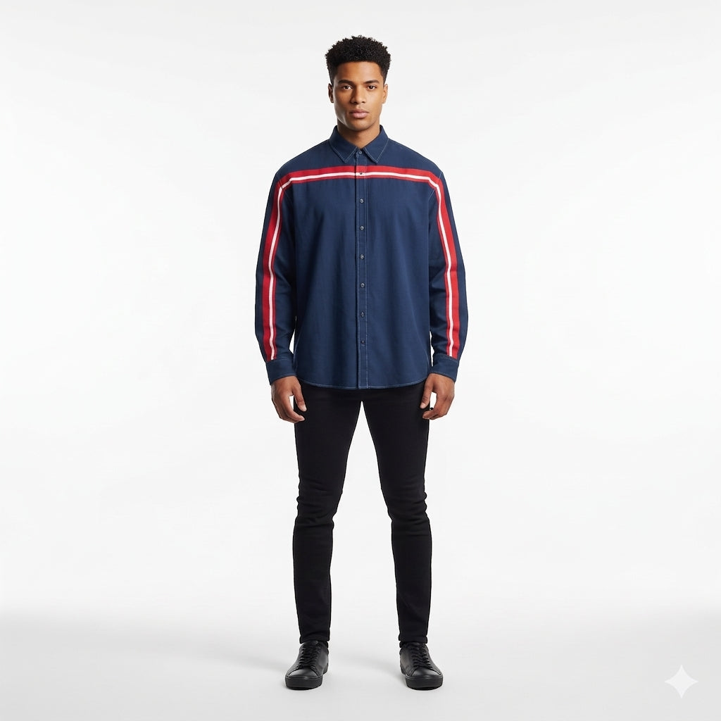 Red Sox Blue MotoStripe™ Oversize Men's