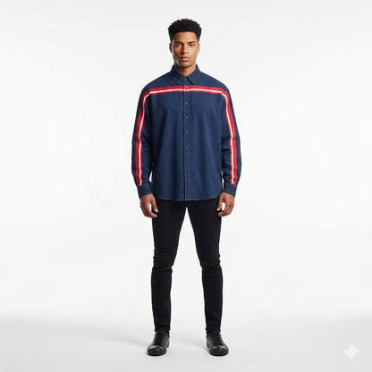 Red Sox Blue MotoStripe™ Oversize Men's
