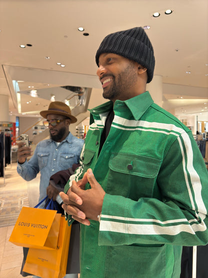 The Vintage Green MotoStripe™ Chore Coat 🌿🤍