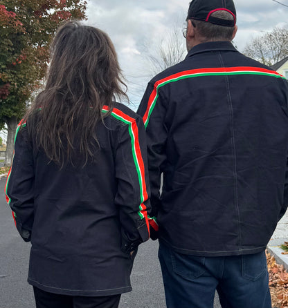 Italy MotoStripe™ Denim Chore Coat 🇮🇹⚫✨