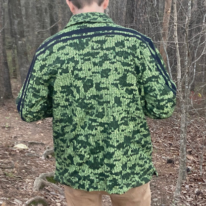 Forest Green🌲🧶Faux-Knit Denim Shirt Jacket 