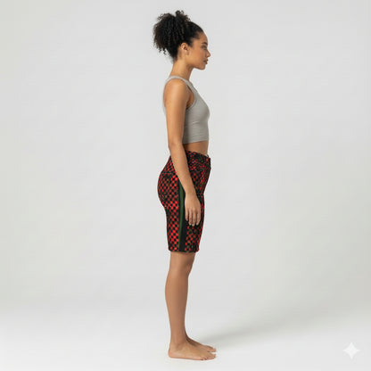 Chequered Splat MotoStripe™ Jean Shorts