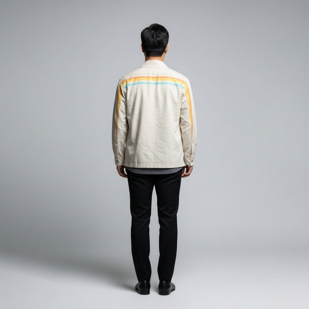 Sunset Sea MotoStripe™ Snap Shirt Jacket