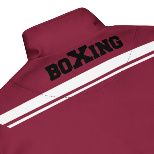 Crimson Black Boxing MotoStripe® Unisex Track Jacket