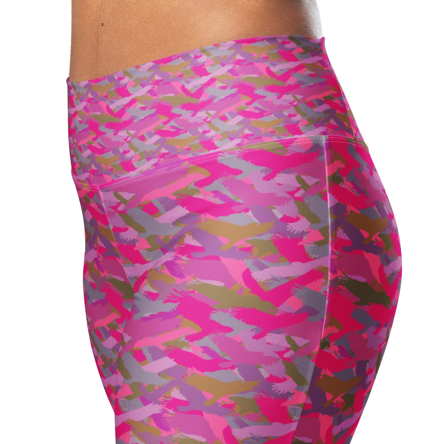 Bald Eagle Camo in Pinks and Purple Flare leggings - Alfano Dry Goods